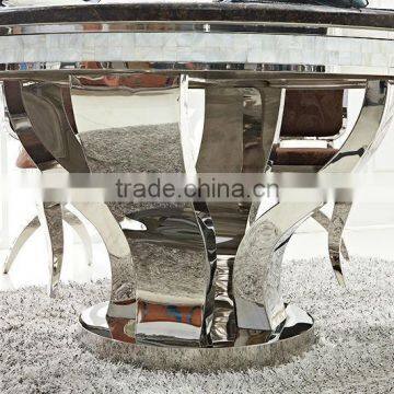 Hot Design Modern Stainless Steel Hotel Table With Marble Hotel Console Table Set photo-3