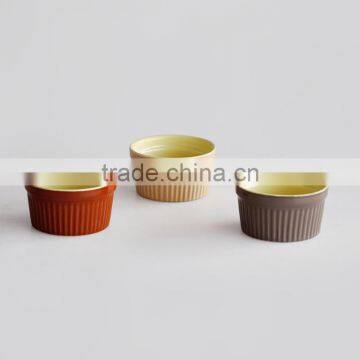 Japanese style round shape ceramic baking dish