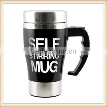 Stainless Lazy Self Stirring Mug Auto Mixing Tea Coffee Cup Office Gifts Black