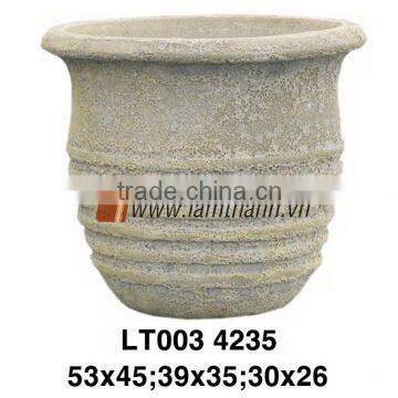 Vietnam Streaky Decorative Sand Blast Pottery For Home And Garden