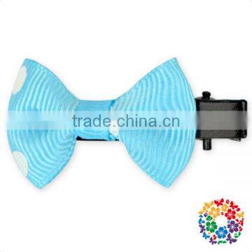 Satin Ribbon Violin Bow Hair White Dots Bow Hair Clip Cheap Hair Bow Tie photo-3