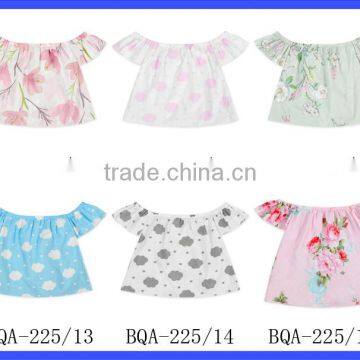 Baby Girls Summer Fresh Patterns Plain Top Outfits Short Sleeve Children Clothes