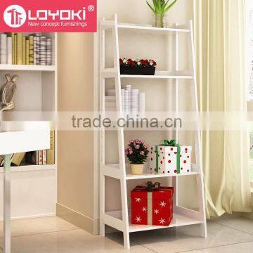 5 Tier Corner Display Wood Leaning Shelf Storage Rack Colorful Shelving Rack Home Furniture Corner Shelf photo-3