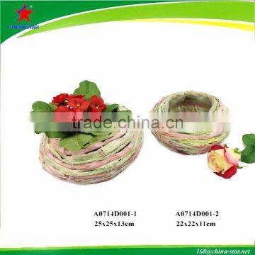 natural handmade banana leaf flower pot with plastic liner