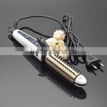 Hot selling hair salon equip hair straightening and curling iron brush with curler