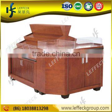 China wooden cereal display shelf oil rice supermarket shelves