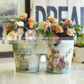 wholesale double garden flower pots with handle