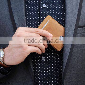 RFID Blocking Bifold Slim Genuine Leather Thin Minimalist Front Pocket Wallets for Men Money Clip - Made From Full Grain Leather photo-5