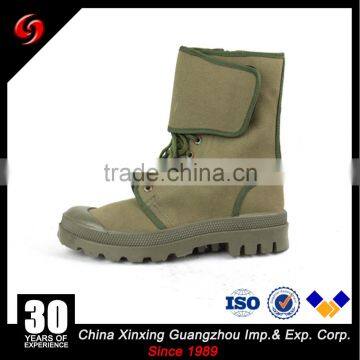 Olive green military canvas shoes with zipper ,cheap military boots