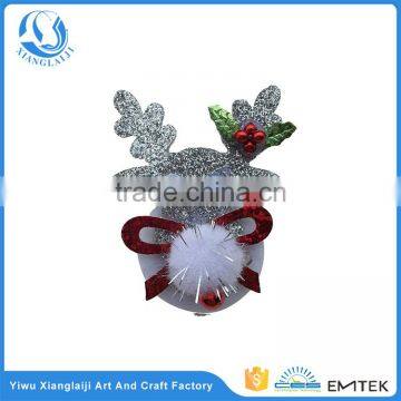 Customized reindeer design glitter art led christmas flashing pin