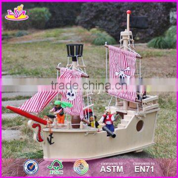 2017 New Design Funny Children Wooden Pirate Ship Toy for Sale W03B061 photo-2