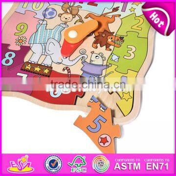 2017 New Design Children Early Teaching Wooden Clock Puzzle W14K016 photo-4