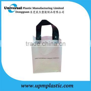 Hot sale white film flexo printing flexile handle plastic bag