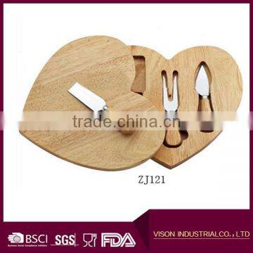 4 Pieces Set Cheese Knives With Bamboo Wood Handle Steel Stainless Cheese Slicer Cheese Cutter (Round Bamboo Handle) photo-4