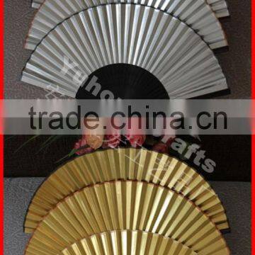 Gold and silver color Japanese hand fan