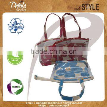 2017 See Through PVC/Juco Tote Bag Purse With Pouch photo-2