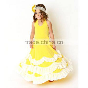 CUSTOM Wholesale Fashion Clothing Mint & White Ruffle Tiered A-Line Flower Toddler & Girls Modern Party Dress