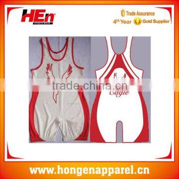 Cheap custom made printing 3D sublimation Wrestling singlet for sale