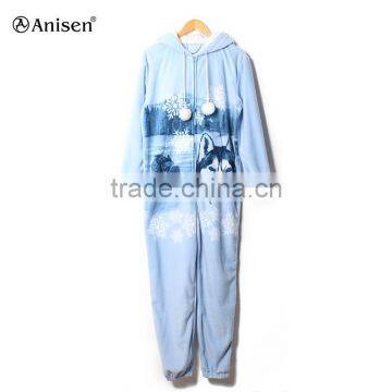 oem factory animal pattern unisex fleece sleepwear