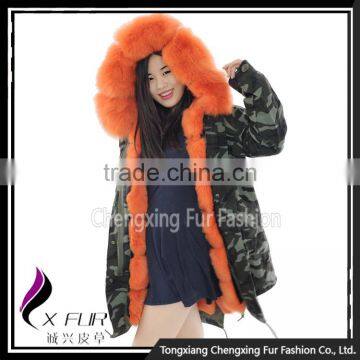 CX-G-P-03B Women Fashion Fur Jacket With Fur Inside Fur Collar Parka photo-2