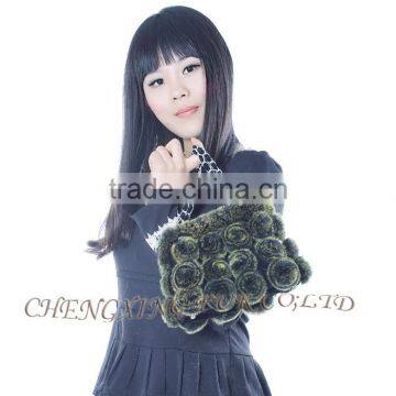 CX-H-13B Fashion Cheap Genuine Rex Rabbit Fur Beautiful Woman Hand Bag photo-2