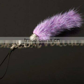 CX-P-19 Wholesale Genuine Mink Fur Keychain Mobile Phone Chain/ Pendant/ Strap photo-3