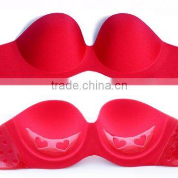 Ladies sexy invisible bra with LOVELY heart gel