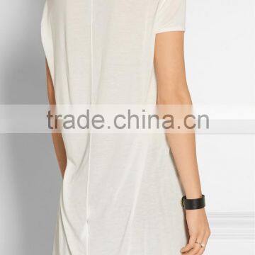 White Blank v Neck Short Sleeve Oversized T-shirt photo-3