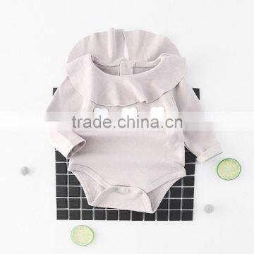 5pcs/lot Girls Long Sleeve Cotton Heart Print Ruffles Rompers Toddler Girl Clothing Kids Girls Romper Baby Jumpsuit photo-3