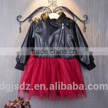 2015 New Design Korean Dresses, Long Sleeve Sequin O' Hare Flashes Diamond Pattern Leather Skirt photo-2