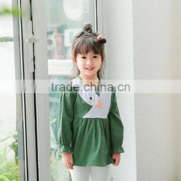 S60622B 2017 Baby Long Sleeve Animal Swan Clothing Wholesale Children Girls Cartoon Dress photo-3