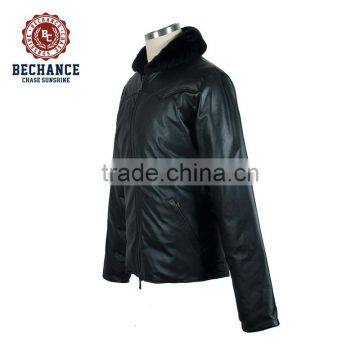 Mens Pu Padded Coat for Winter Outdoor Down Jacket photo-2