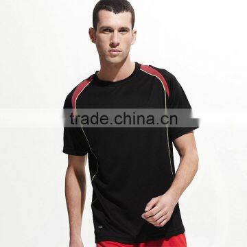 Fashion Black/red color block Dri-fit Mens Sports T shirt