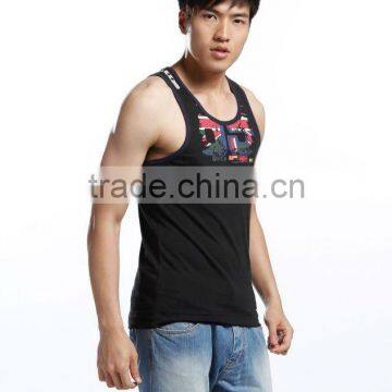 2013 Men's Cotton/spandex Singlet With Printing / Singlets for Men T12722