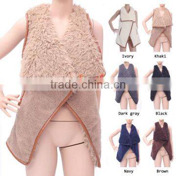 Factory furry reversible women vest