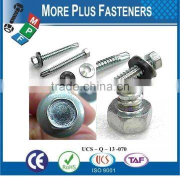 Made In Taiwan Diameter M3 to M12 Length 25mm to 300mm Hex Head Slot Recess Wafer Head Phil Recess Indent Self Drilling Screws