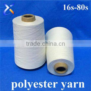 100% Polyester Spun Yarn 21s/1 Raw White for Weaving photo-3
