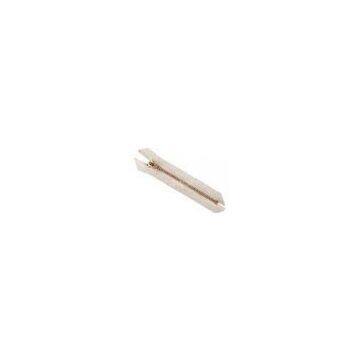 4# Brass Teeth Metal Zippers With White Cotton Tape 2 Way Closed End