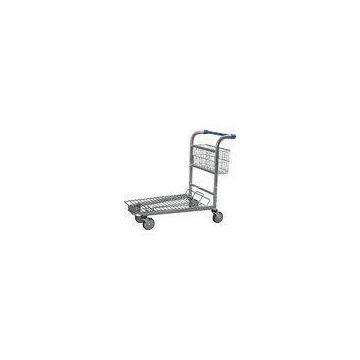 Wire Metal Warehouse Trolleys With 4 Swivel 5 Inch Wheels , 150KGS For Lower Platform