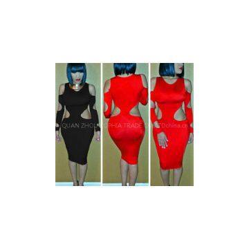 CUT PANEL BODYCON DRESS