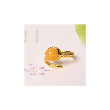 Neffly jewelry natural 8 mm chicken oil yellow wax ring