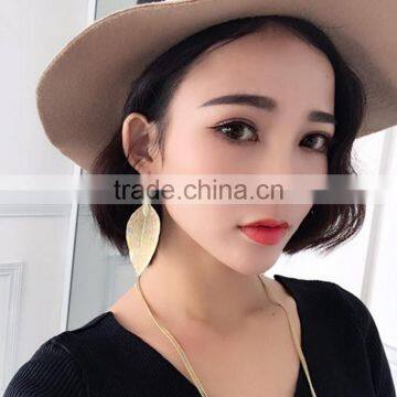 LONG Leaf Leaves Branch Bronze Earrings Hook Clip-on Dangle Drop Earring photo-5