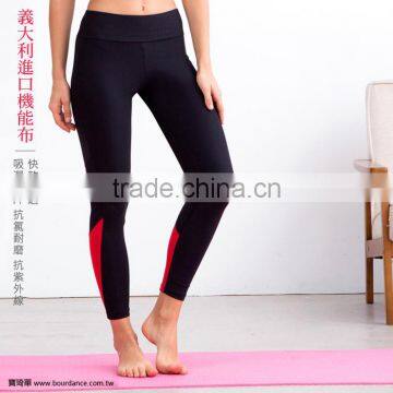 Gym wear color block mesh women yoga long leggings