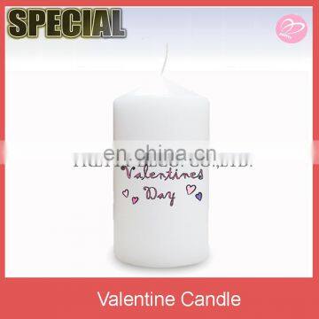 Printing Happy Valentine's Day pillar Candle