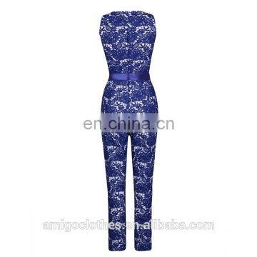 New Lace Mesh Blue Women Jumpsuit Casual Jumpsuit Wholesale photo-3