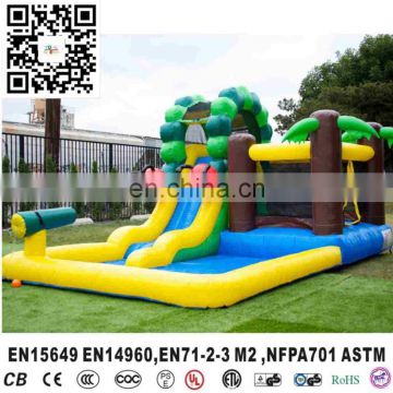 Caterpillar water slides inflatable combo bounce with pool for sale