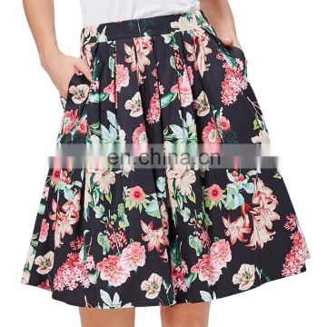 Grace Karin Women's Vintage Retro Pleated Cotton Floral Printed Summer Skirt 5 Patterns CL010401-4