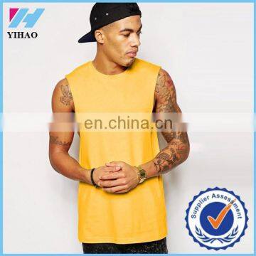 Trade Assurance YihaoTank Top Basic Mens Gym Cotton Tops T Shirt Bodybuilding Men Sleeveless Shirts 2015