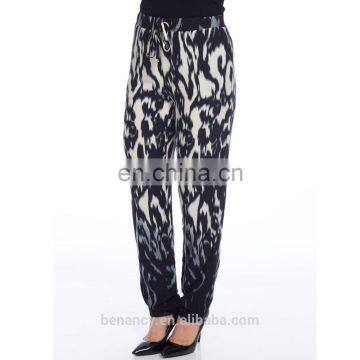 Wholesale Ladies Baggy Printed Rayon Woven Trouser Long Pants