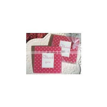 Pink and white dot photo coaster